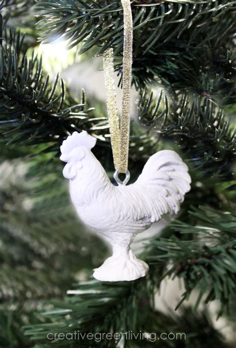 farmhouse style chicken christmas ornament creative