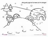 Coloring Spanish Color Activities Snow Snowy Pages Winter Sheet Printable Printables Sheets Theme Popular Spanglishbaby Choose Board Coloringhome sketch template