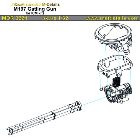 metallic details mdr   gatling gun  icm kit  printed
