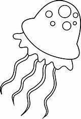 Jellyfish Clip Outline Clipart Coloring Pages Cute Jelly Fish Line Jelly1 Animal Lineart Cliparts Print Library Kids Sweetclipart Tattoo sketch template