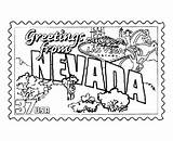 Coloring Nevada Pages Las State Vegas Printables Stamp Usa States Nv Template Designlooter 4kb 531px Go sketch template