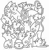 Cat Cats Kitty Embroidery sketch template