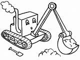 Digger Coloring Tractor Pages Cartoon Drawing Backhoe Color Printable Little Getcolorings Getdrawings Print sketch template