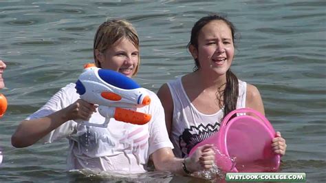 wetlook and candid college girls the battle on the lake
