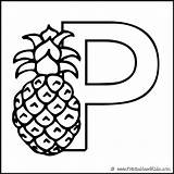 Letter Coloring Pineapple Pages Alphabet Preschool Kids Printables Printable Printables4kids Word Activities Pp Worksheets Sheets Colouring Search Crafts Toddler Craft sketch template