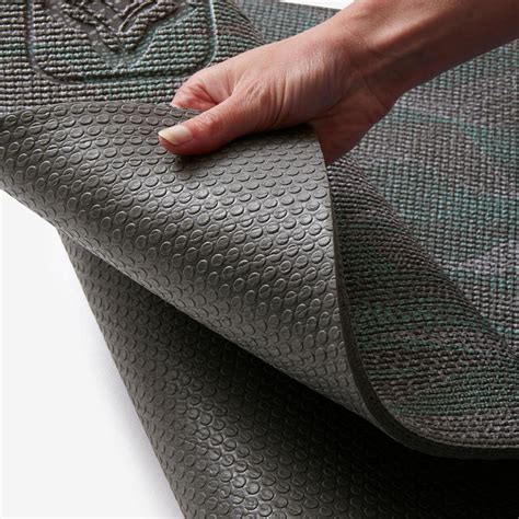 gentle yoga mat  mm grey print decathlon