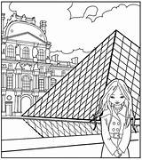 Louvre Colorear sketch template