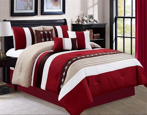 hgmart bedding comforter set bed   bag  piece luxury microfiber striped bedding sets