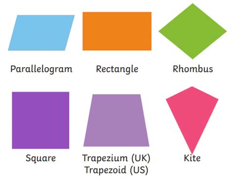 quadrilateral shapes maths definition examples twinkl