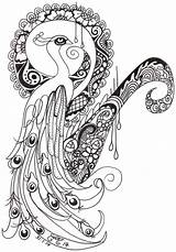 Peacock Coloring Abstract Pages Zentangles Deviantart Colouring Zentangle Choose Board Patterns sketch template
