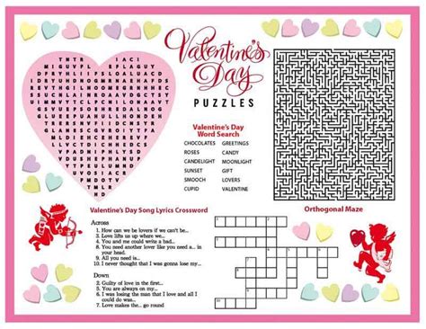 valentines day puzzles worksheet valentines puzzles valentine