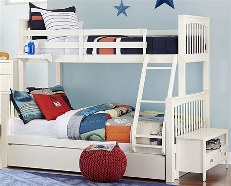 pulse white twin  full bunk bed  trundle  ne kids coleman