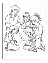 Coloring Pages Praying Prayer Family People Lds Print Kids Families Drawing School Getcolorings Sheets Color Printable sketch template