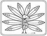 Turkey Coloring Getdrawings Feather sketch template