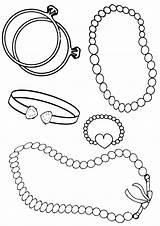Bracelet Coloring Pages Beads Print sketch template