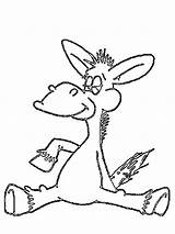 Ezel Zittende Burro Donkey Leukekleurplaten Sentado Dibujosparaimprimir Coloringpage Ezels één sketch template