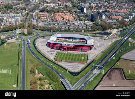netherlands zaandam football stadium  az football club aerial stock photo alamy