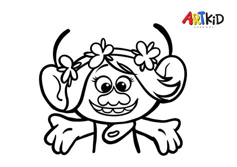 queen poppy  trolls  printable coloring pages