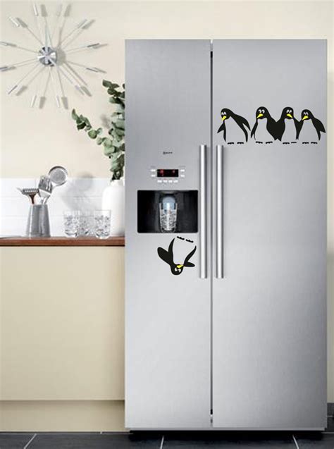 save  penguin fridge decal