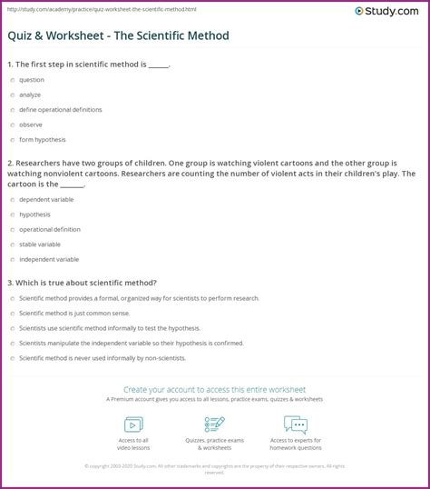 scientific method examples worksheet  answers worksheet resume