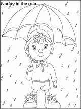 Noddy Coloring Pages Printable Rain Cbeebies Kids Painting Color Templates Umbrella Detective Others Print Colouring Studyvillage Cartoon Toyland Gabriel Walking sketch template