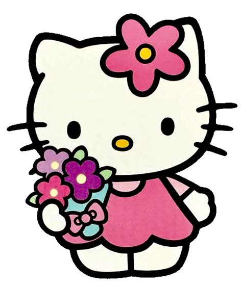 kitty holding  bouquet  flowers   hand  wearing