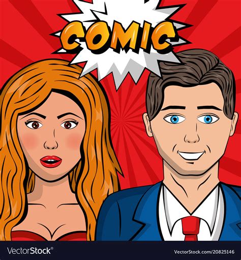 People Pop Art Comic Royalty Free Vector Image