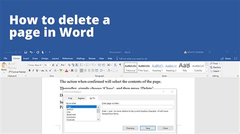 delete  page  word  step  step guide