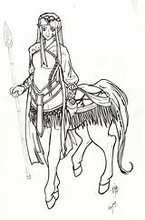 Centaur Mythical Punisher Lineart sketch template