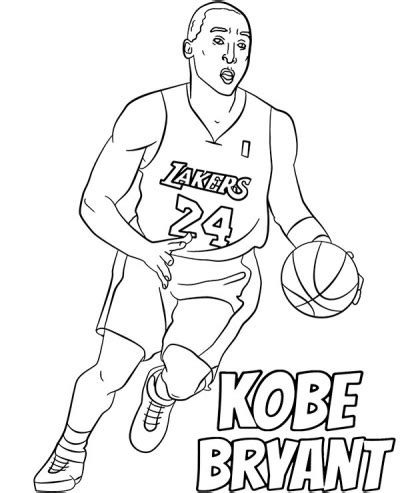 kobe bryant coloring page basketball topcoloringpagesnet