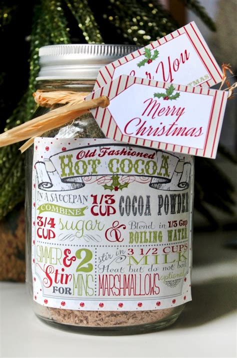 hot cocoa gift recipe labels  printable  sassaby party