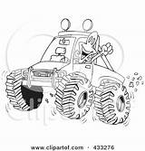 Mud Truck Coloring Clipart Line 4wheeling Excited Man His Illustration Through 4x4 Royalty Toonaday Rf Wheeling Cartoon Poster Print Muddy sketch template