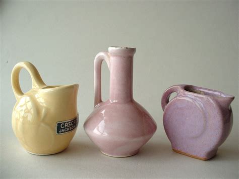 vintage ceramic miniature mini pitchers frankoma souvenir lot