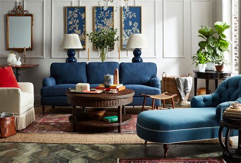 kings lane home decor luxury furniture design services  kings lane blue couch