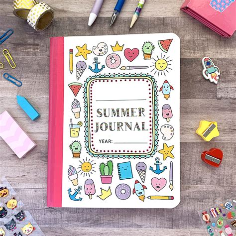 summer journal cover writing prompts creating creatives