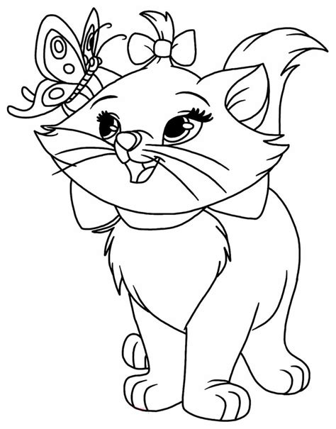 desenhos da gatinha marie  colorir bora colorir