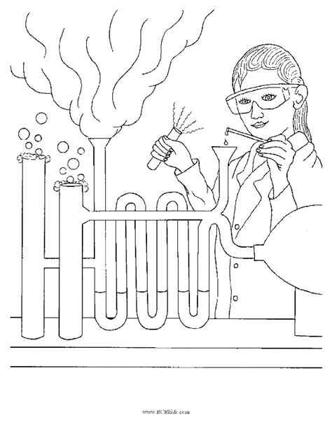 ladyl scientist coloring page ecekids