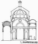 Pazzi Chapel Drawing Filippo Brunelleschi Renaissance Buildings Building Great Greatbuildings Drawings sketch template