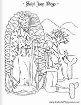 Juan Diego Coloring Pages Saint Catholic Kids Guadalupe San Color December St Saints Lady Catholicplayground 9th Printable Jesus Crafts Sheets sketch template