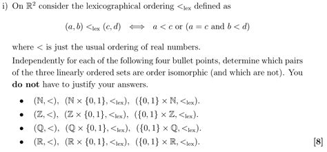 determine  pairs  linearly ordered sets  order isomorphic mathematics stack exchange