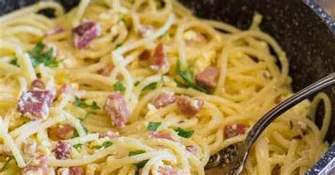 classic carbonara pancetta and egg pasta recipe