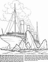 Titanic Coloring Pages Color Ship Drawing Printable Colouring Iceberg Kids Sheets Print Rms Doverpublications Printables Adult Sinking Easy Boats Dover sketch template
