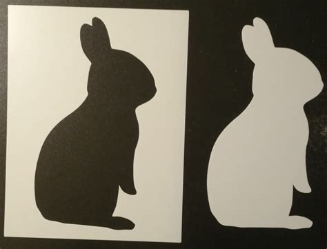 bunny rabbit silhouette stencil  custom stencils