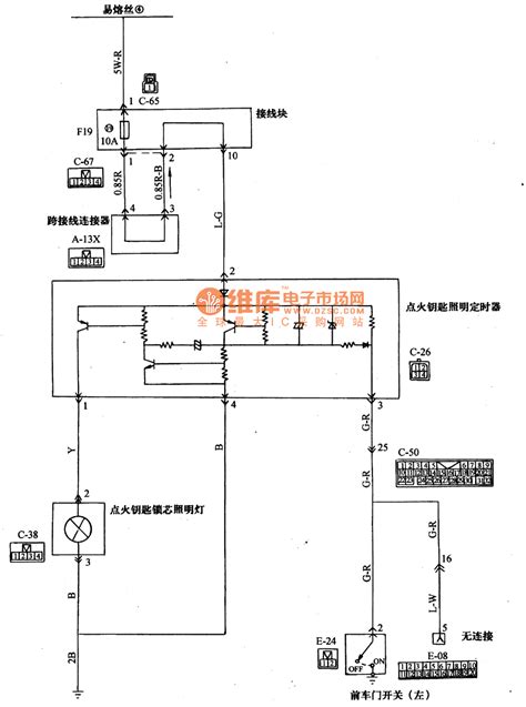 mitsubishi pajero light  road vehicle ignition key core  floodlight wiring circuit diagram