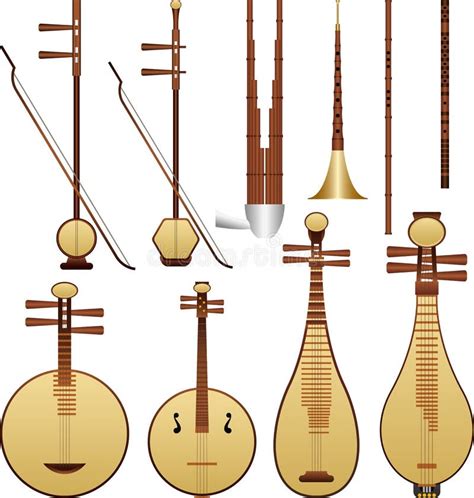 chinesische musikinstrumente vektor abbildung illustration von
