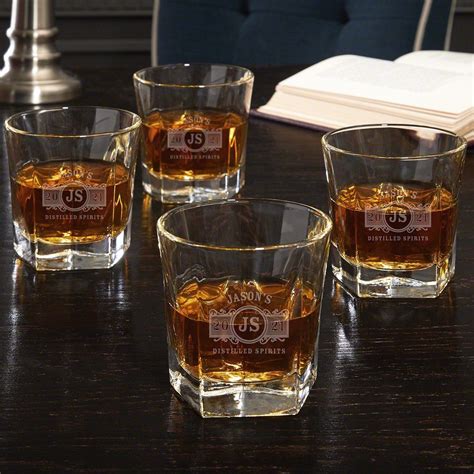 Marquee Engraved Set Of Four Colchester Whiskey Glasses Whiskey Lover