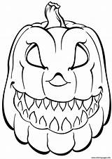 Halloween Coloring Scary Pumpkin Pages Printable Print Book sketch template