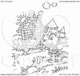 Wandering Outline Mouse Coloring Royalty Clipart Illustration House Bannykh Alex Rf Frog 2021 sketch template