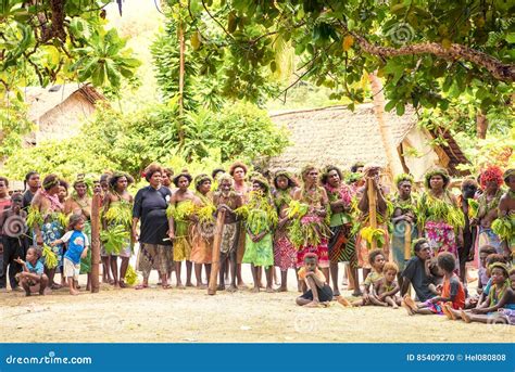 native tribe villagers  small island utupua solomon island editorial image image