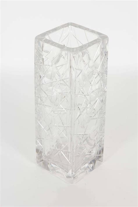 Cut Glass Square Vase For Sale At 1stdibs
